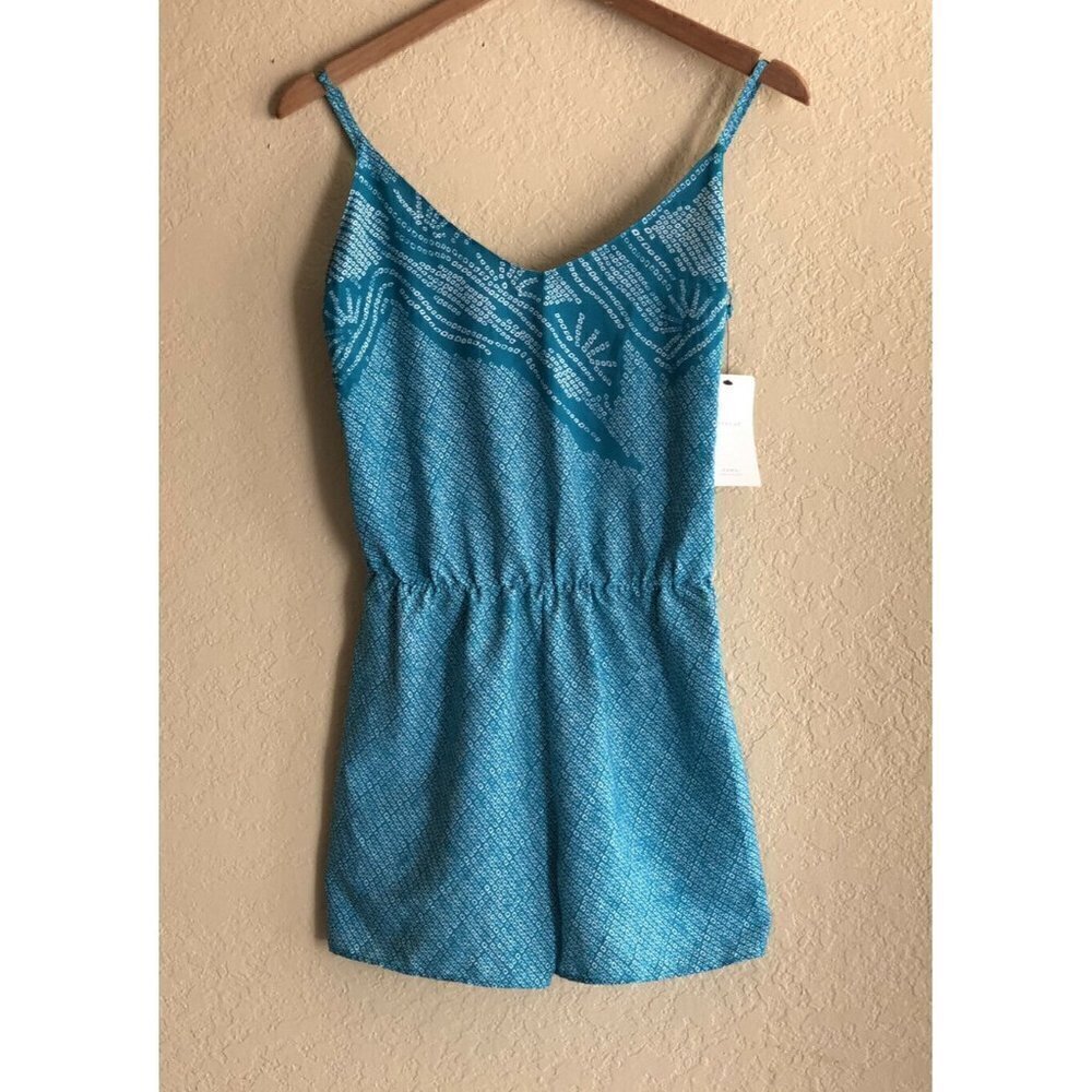 Zara Women Green Printed Casual Lightweight Strappy Romper Size S - Picture 1 of 8
